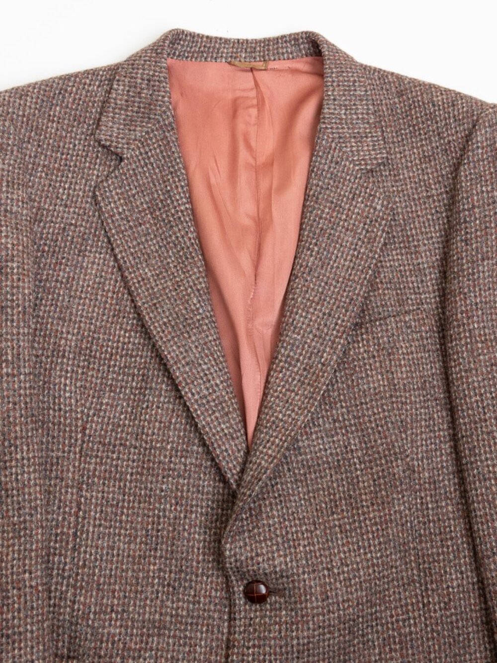 Vintage Harris Tweed Brown Wool Blazer Sport Coat 40R Handwoven Scotland 1970s - Picture 4 of 16